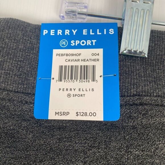 Mens Perry Ellis Sport Jogger Pants Caviar Heather Size XL UPF 50+ 3 Pockets New - Picture 4 of 15